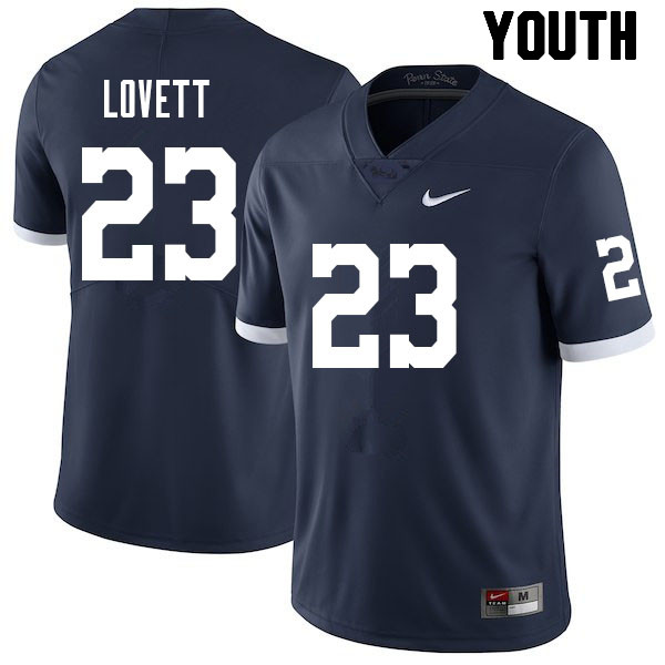 Youth #23 John Lovett Penn State Nittany Lions College Football Jerseys Sale-Retro